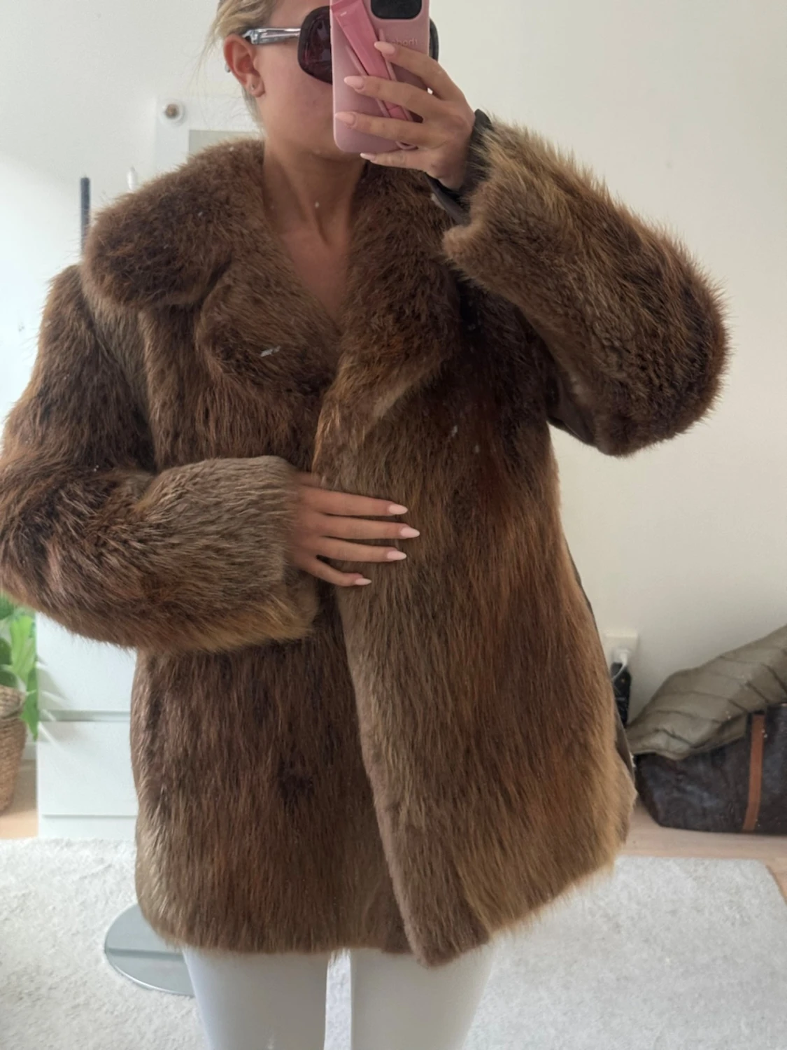 Brun pälsjacka - 1