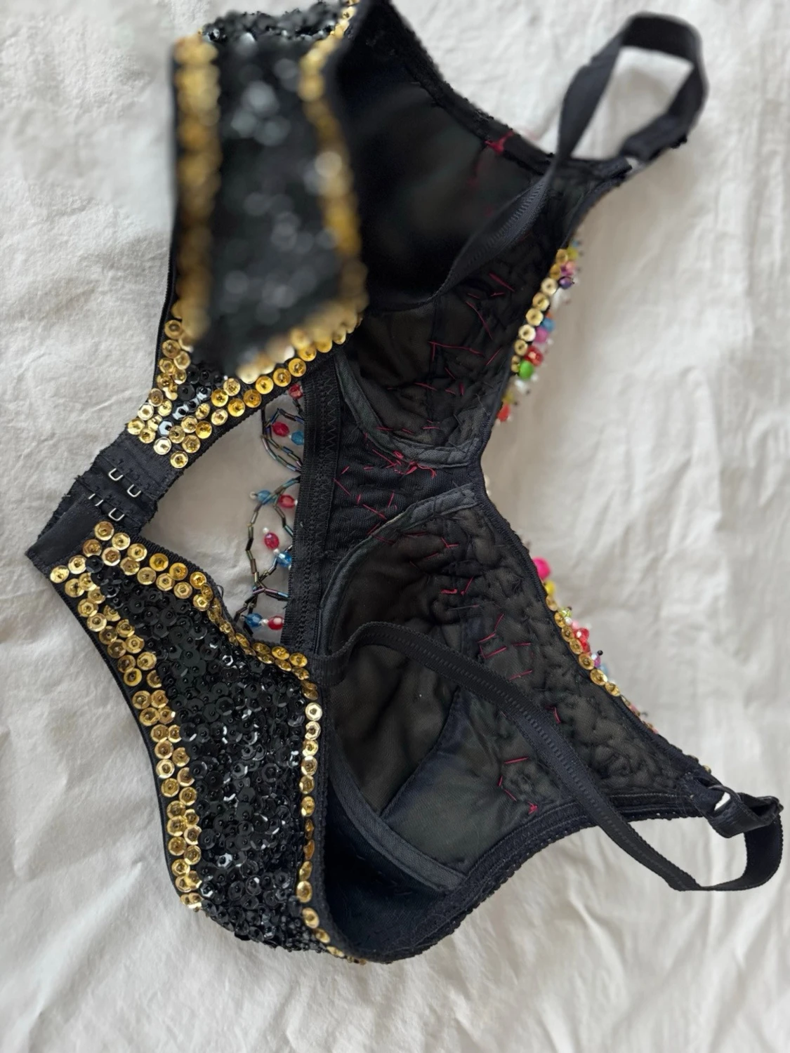 Handgjord paljett-bh med pärlor - 3