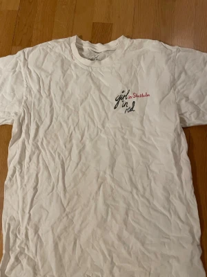 girl in red tröja - girl in red tröja köpt när hon uppträdde i fryshuset, står stockholm på, pris kan diskuteras, storlek M sitter lite baggy