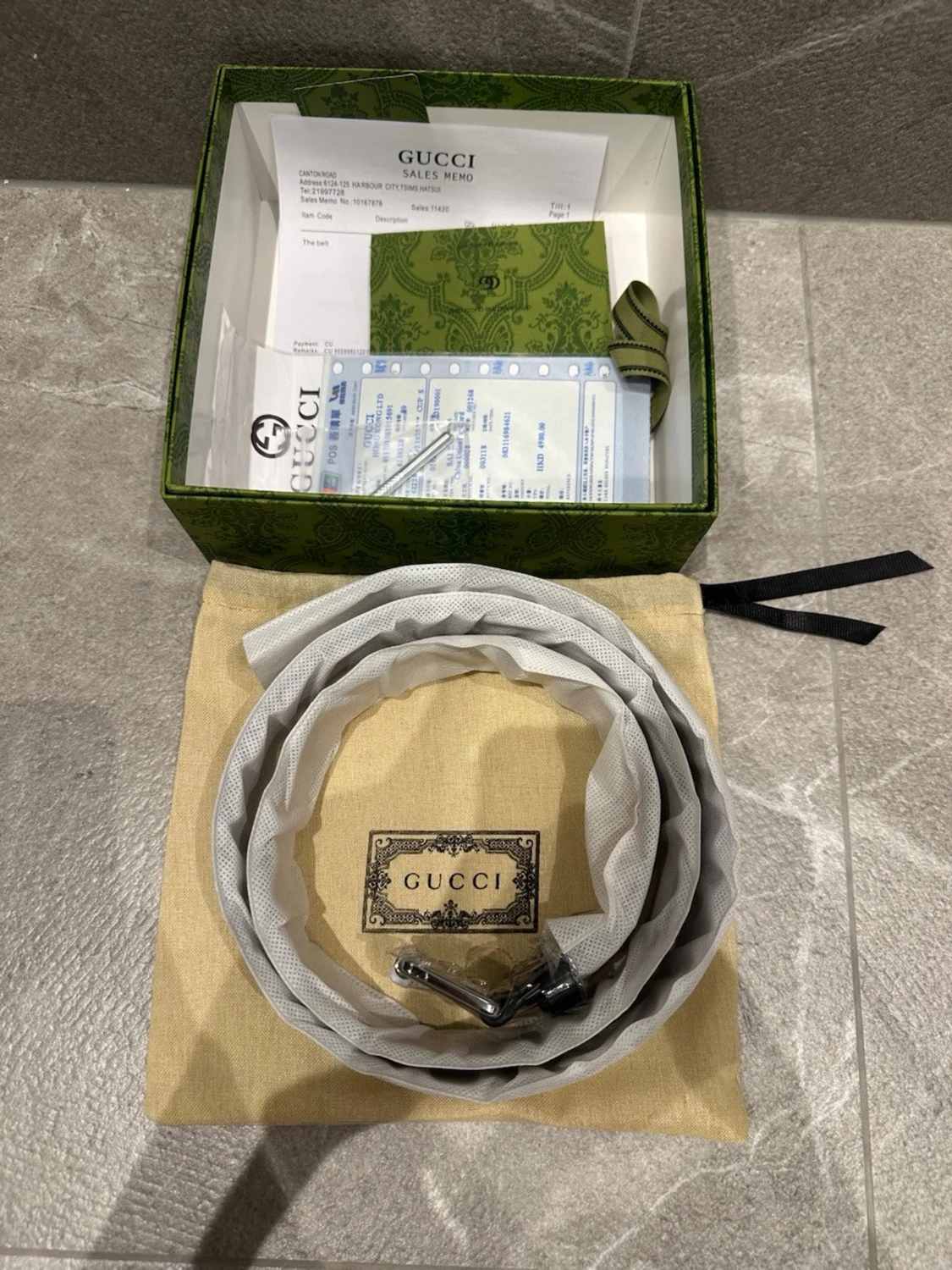 Gucci svart bälte med orm-mönster - 4