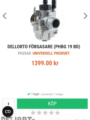 Dellorto förgasare PHBG 19 BD - Säljer en Dellorto förgasare modell PHBG 19 BD. Den är i metall med detaljer i svart och mässing. Passar som universell produkt till olika fordon. Kompakt och robust design, perfekt för dig som vill optimera motorns prestanda.