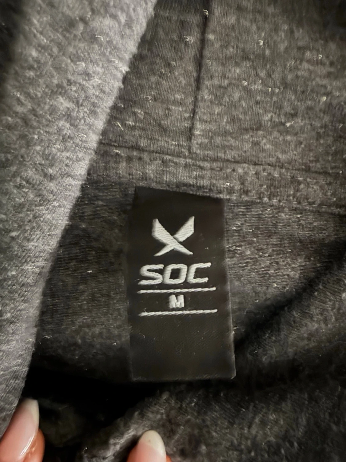 Mörkgrå hoodie med huva - 3