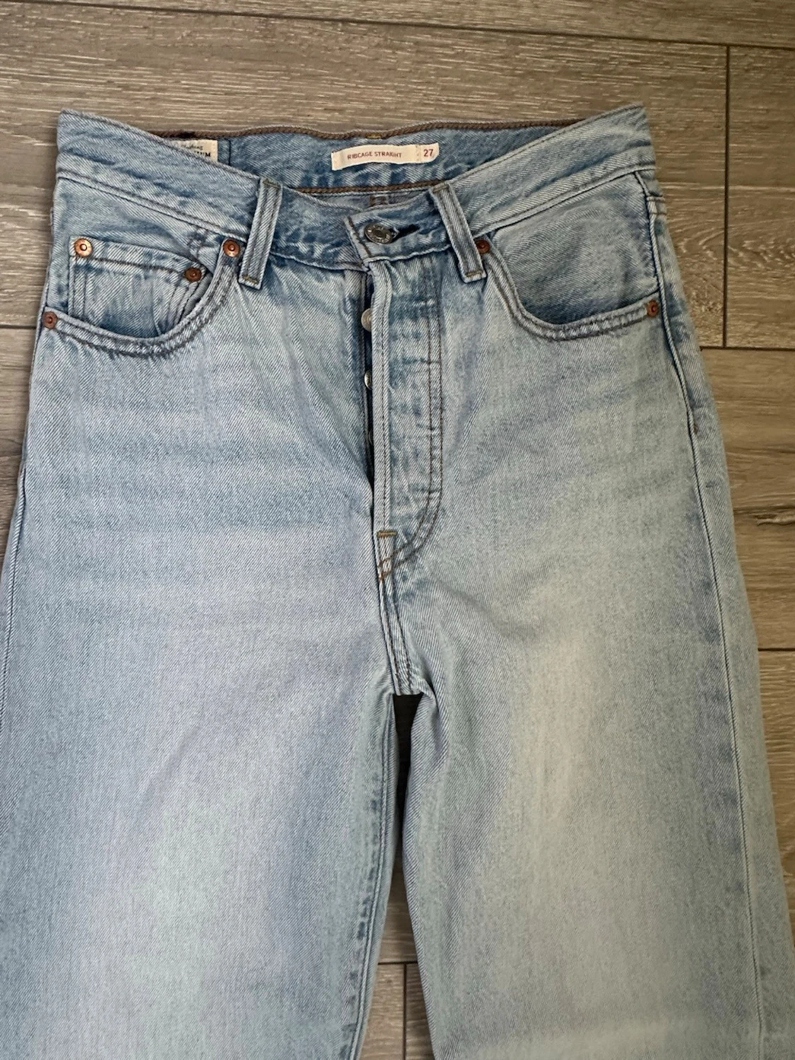 Levi's ljusblå raka jeans - 3