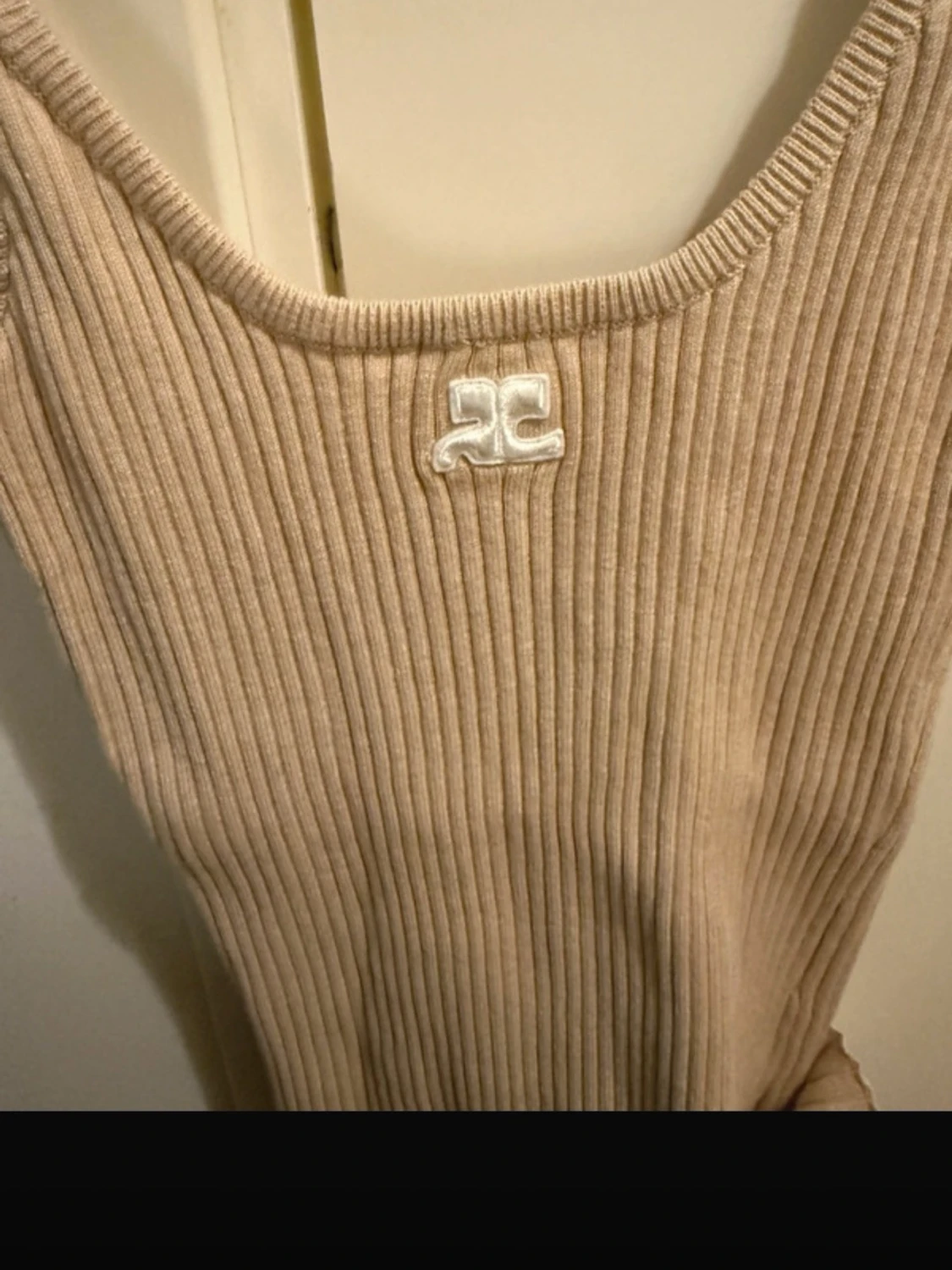 Beige ribbad linnetopp Courrèges - 1