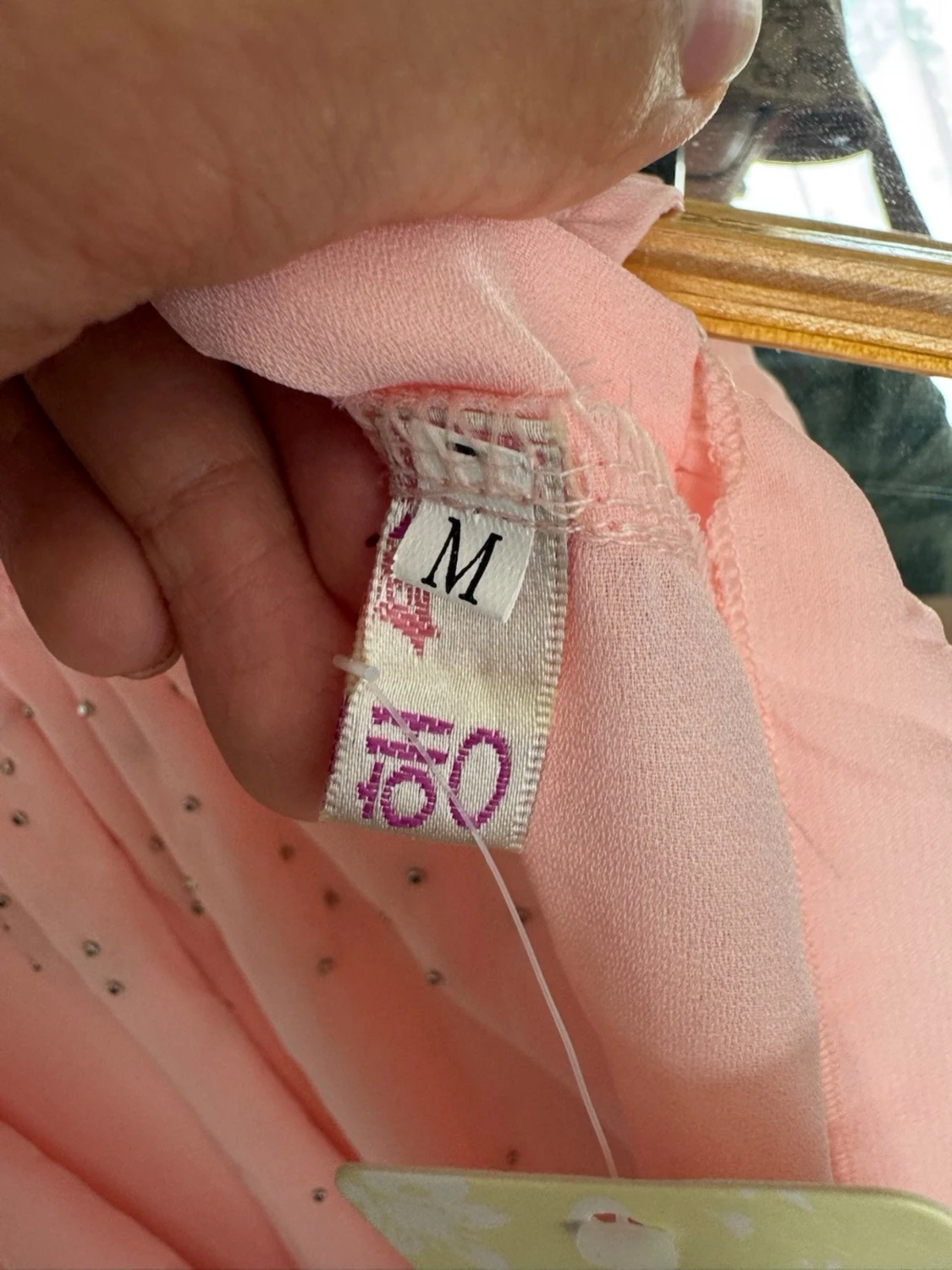 Ljusrosa chiffongblus med sjal - 4