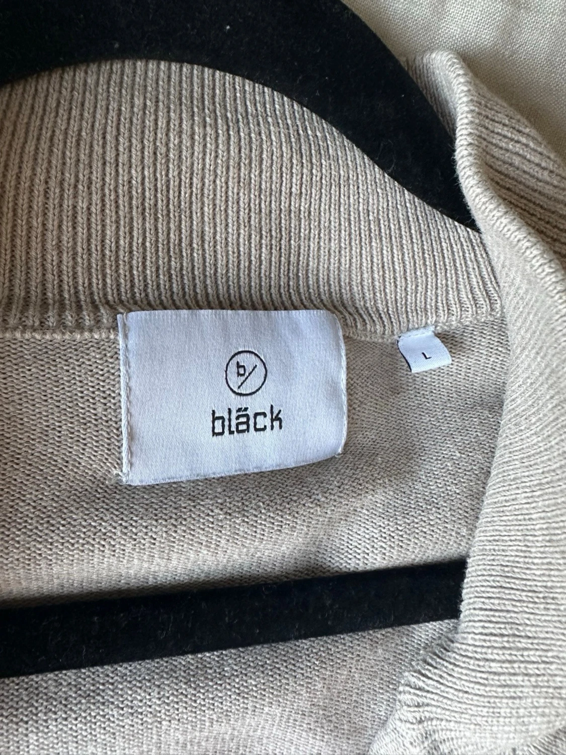 Beige halvzip tröja i bomull - 2
