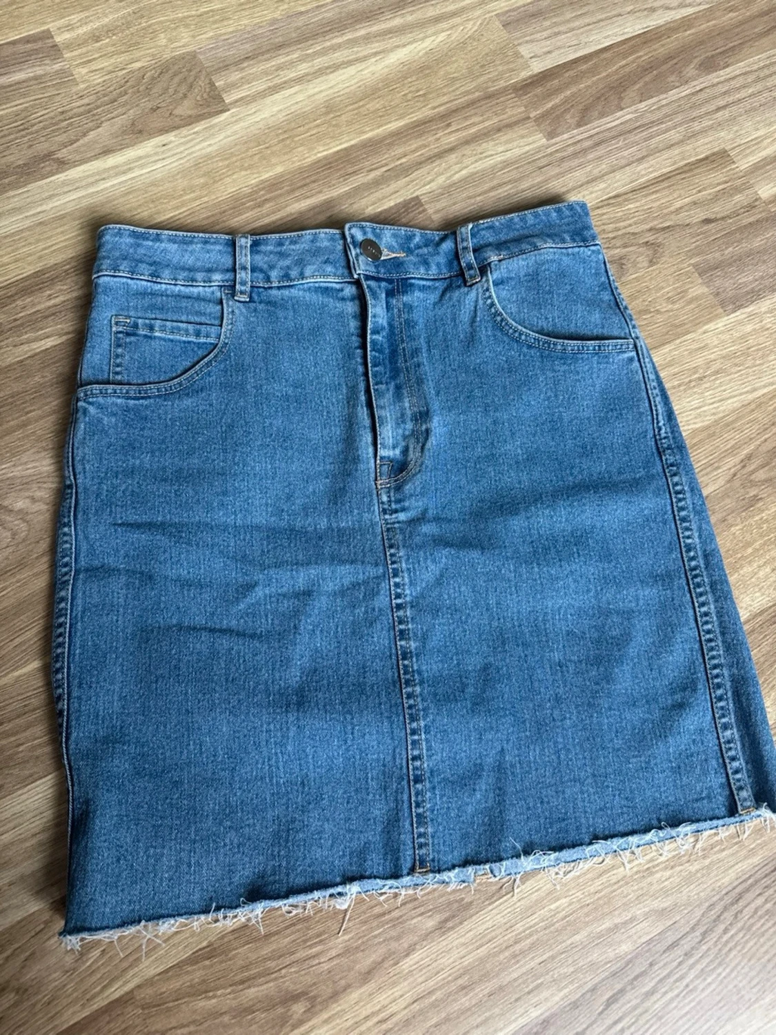 Snygg blå jeanskjol - 3