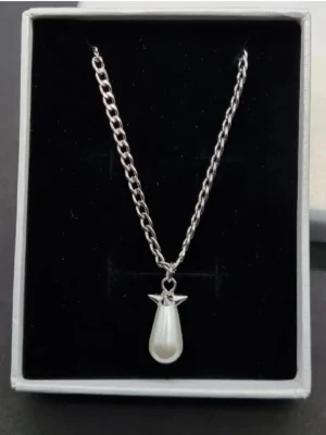 Handgjort halsband inspirerat av Maria Nilsdotter  - Material-rostfritt stål 201. Stilren halsprydnad inspirerad av Maria Nilsdotter. ☝️Vid köp ingåren en extra berlock som kan bytas ut, då själva hänget är ömtåligt och känsligt för stötar. #55