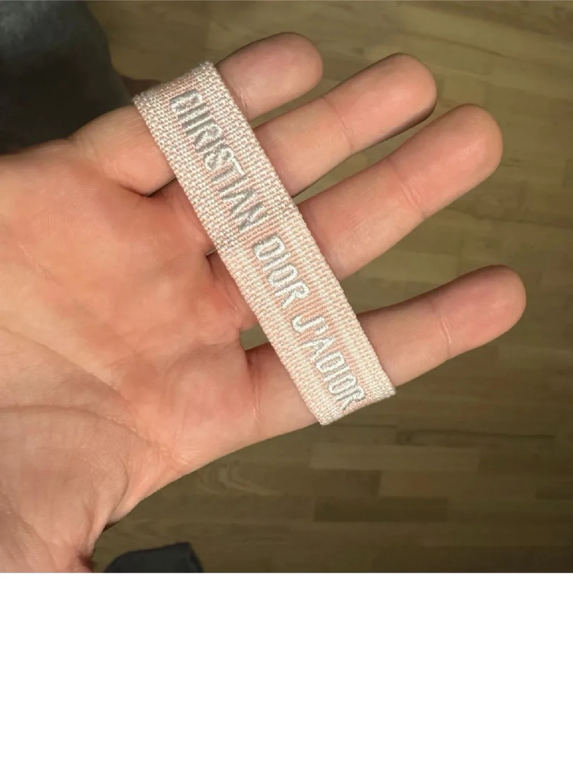 Christian Dior rosa tygarmband