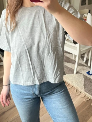 basic t-shirt - Ljusgrå t-shirt i bomull, känns lite vintage då den är lite tjockare. När struken sitter den fint och slutar i precis rätt längd. Passar även M