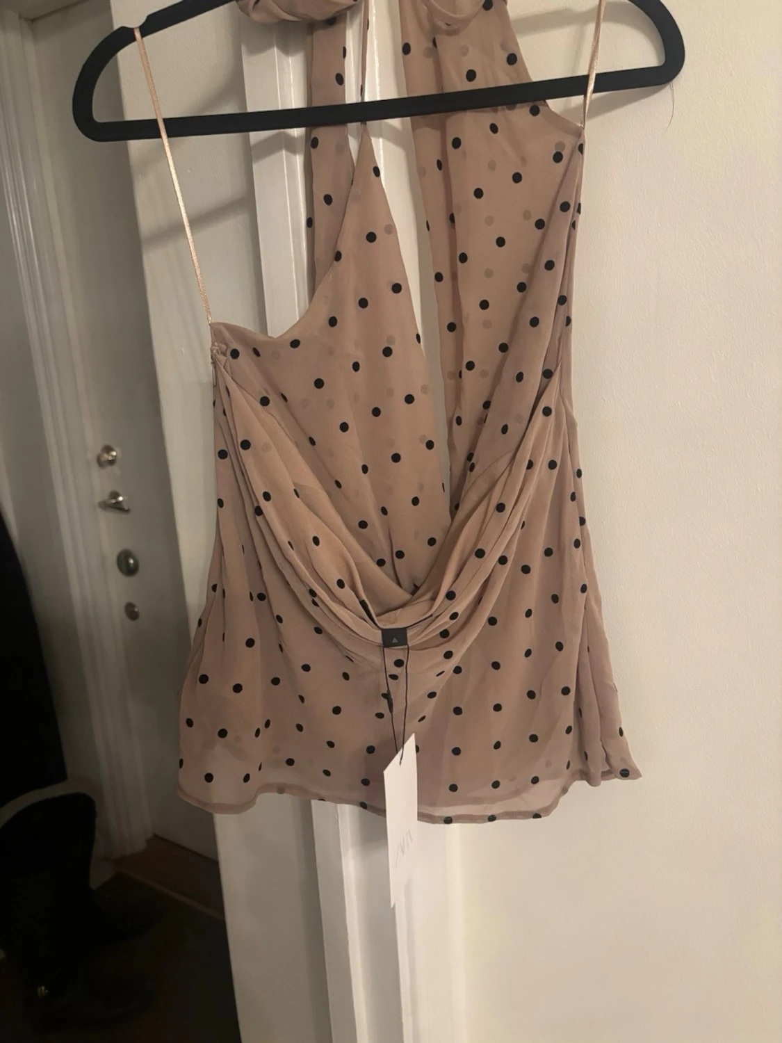 Beige prickig omlott linnetopp Zara  - 1