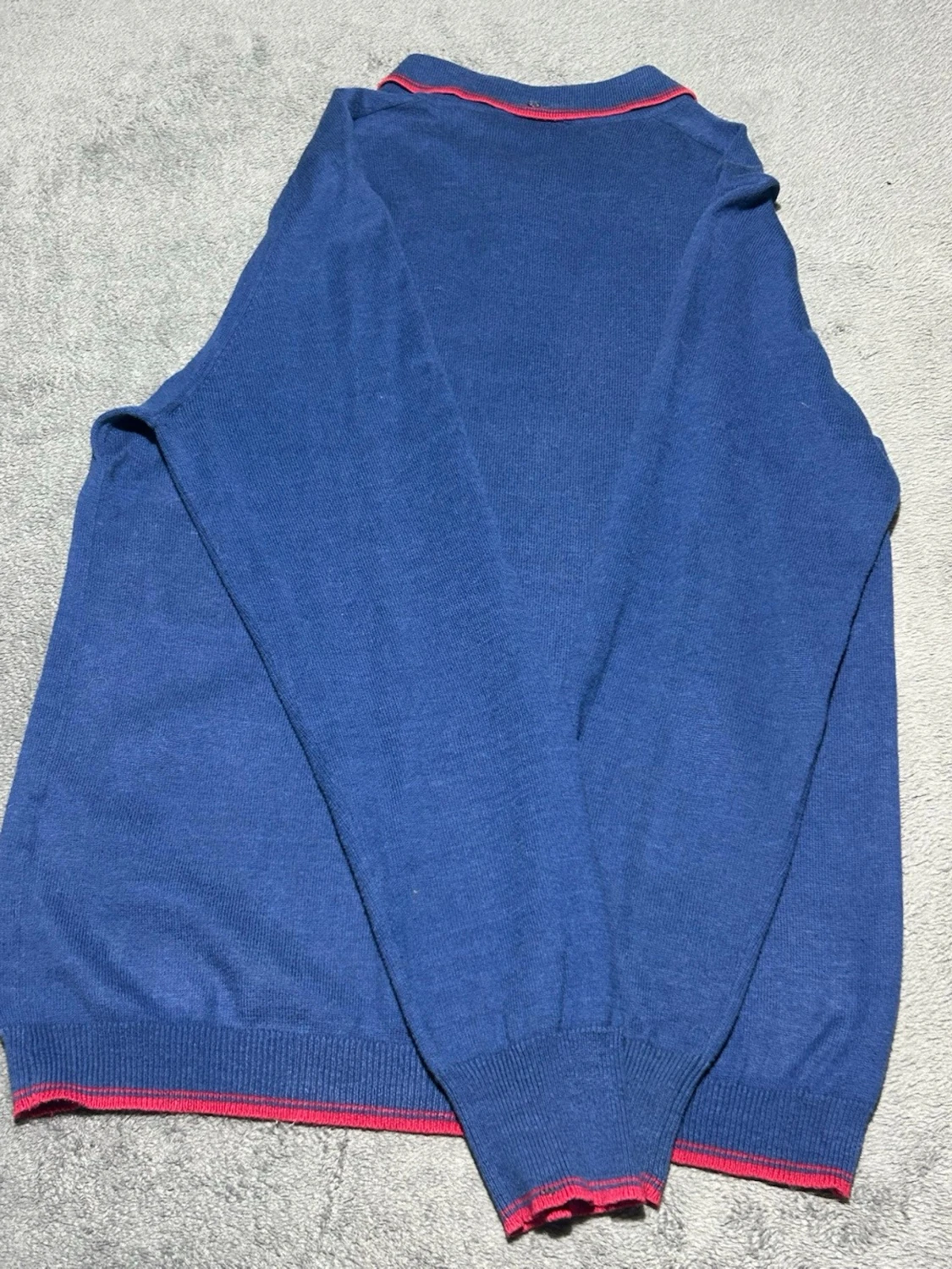 Pop England Knitted Polo Sweater – Blue – Size S - 3