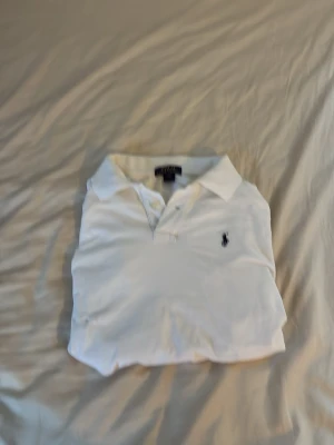 Vit Ralph lauren  - Vit polo lång tröja med krage 