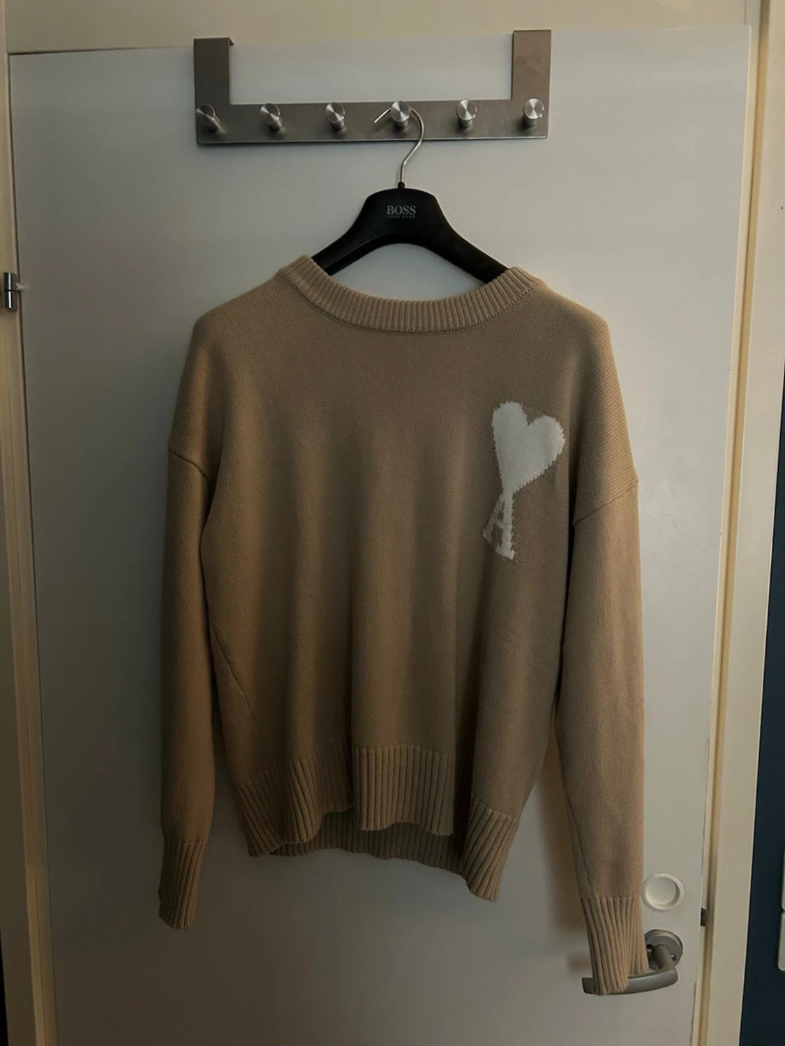 Beige stickad tröja Ami Paris - 1