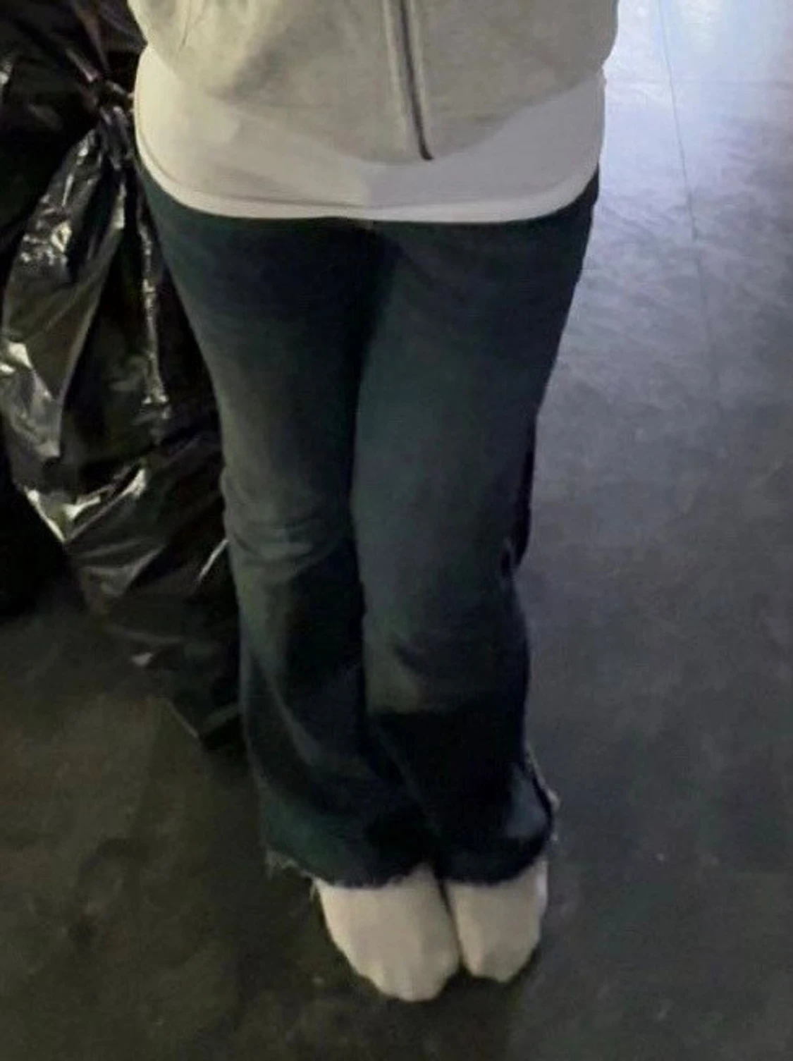 Mörkblå bootcut jeans - 1