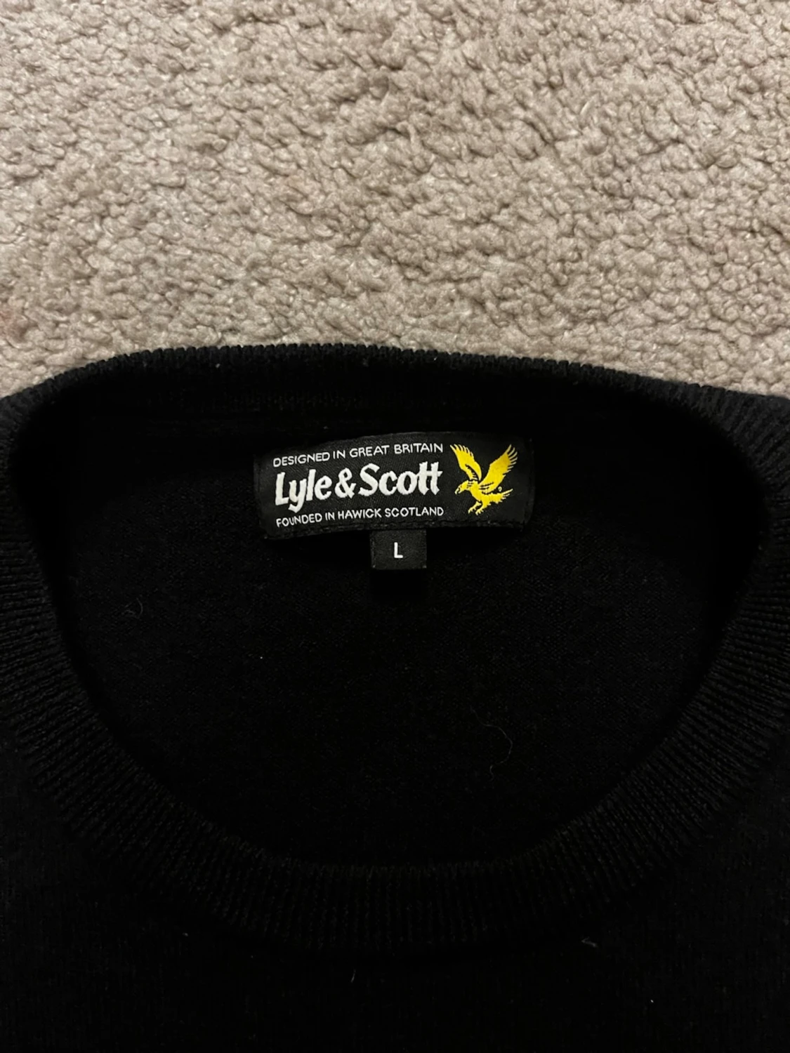 Svart merinoull 100% lylescott tröja - 1