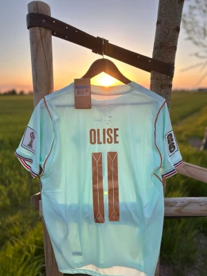 Frankrike landslagströja VM 2026 Olise #11 - strl M - Helt ny och oanvänd ljusblå fotbollströja med Frankrikes landslagsmärke och nummer 11 Olise på ryggen. Tröjan har bronsfärgade detaljer, korta ärmar. Snygg fit och bra skick. Storlek M. DM för eventuella frågor eller bilder.