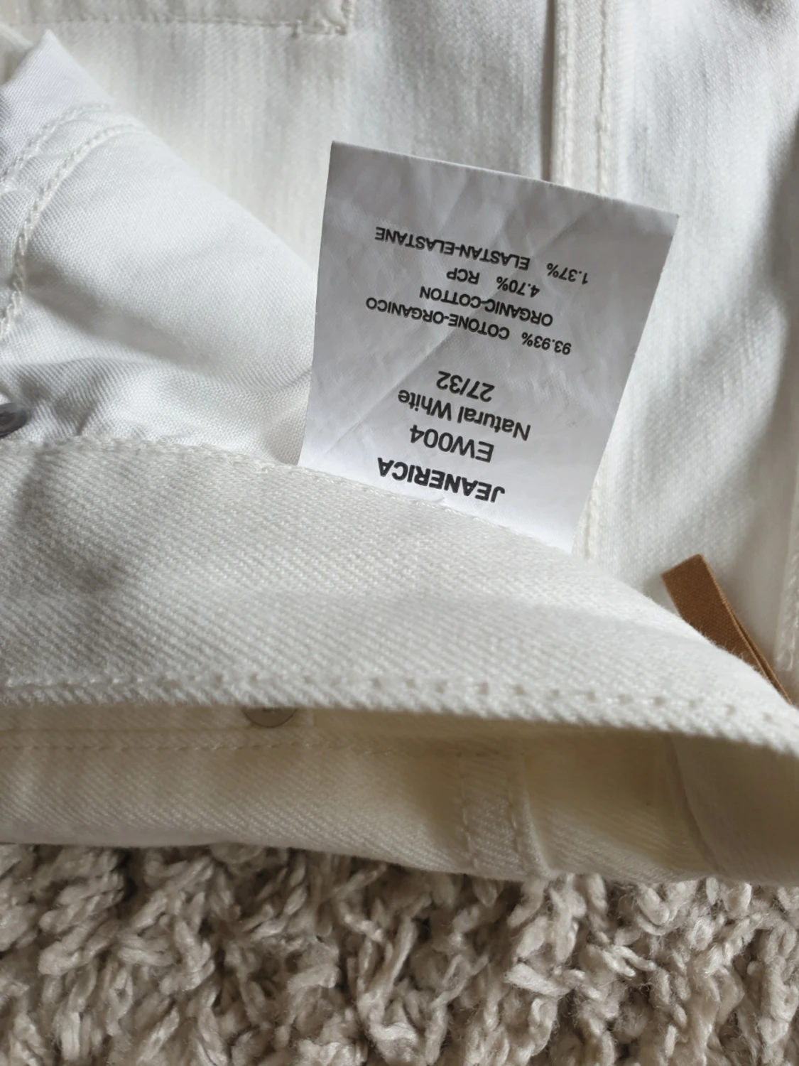 Vita raka jeans med hög midja - 2