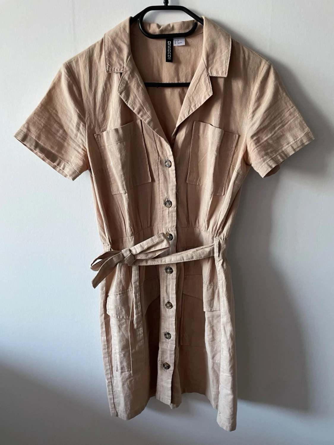 Beige kort skjortklänning H&M Divided