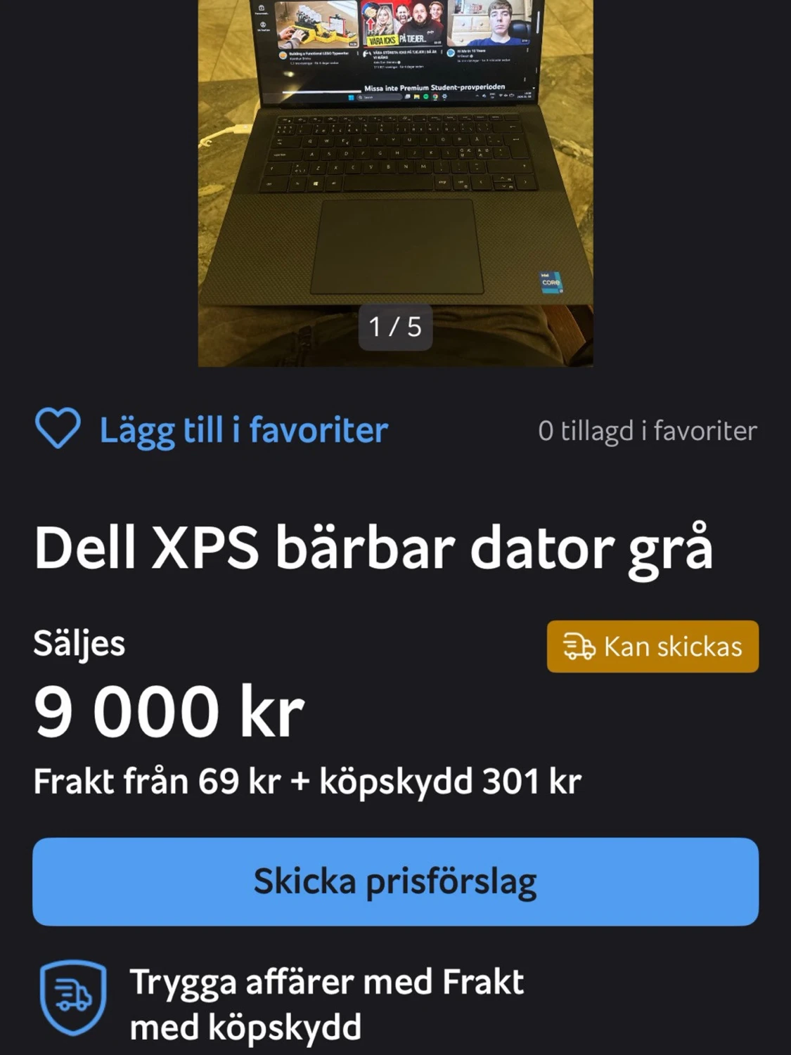 Dell XPS bärbar dator grå - 5