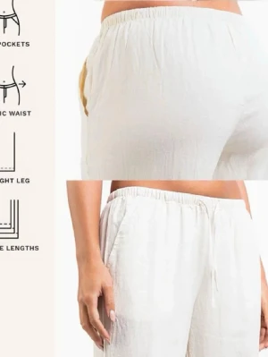 Madlady linne byxor  - Säljer ett par beiga linnebyxor från madlady. Stlk ragular S. jag är 168 och dom sitter bra på mig💞 Skriv privat för fler bilder, priser kan såklart diskuteras💗