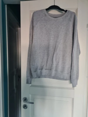 Ljusgrå basic sweatshirt - En enkel ljusgrå sweatshirt med rund halsringning och långa ärmar. Tröjan har ribbade muddar vid ärmslut och nederkant. Perfekt för en avslappnad och stilren look.