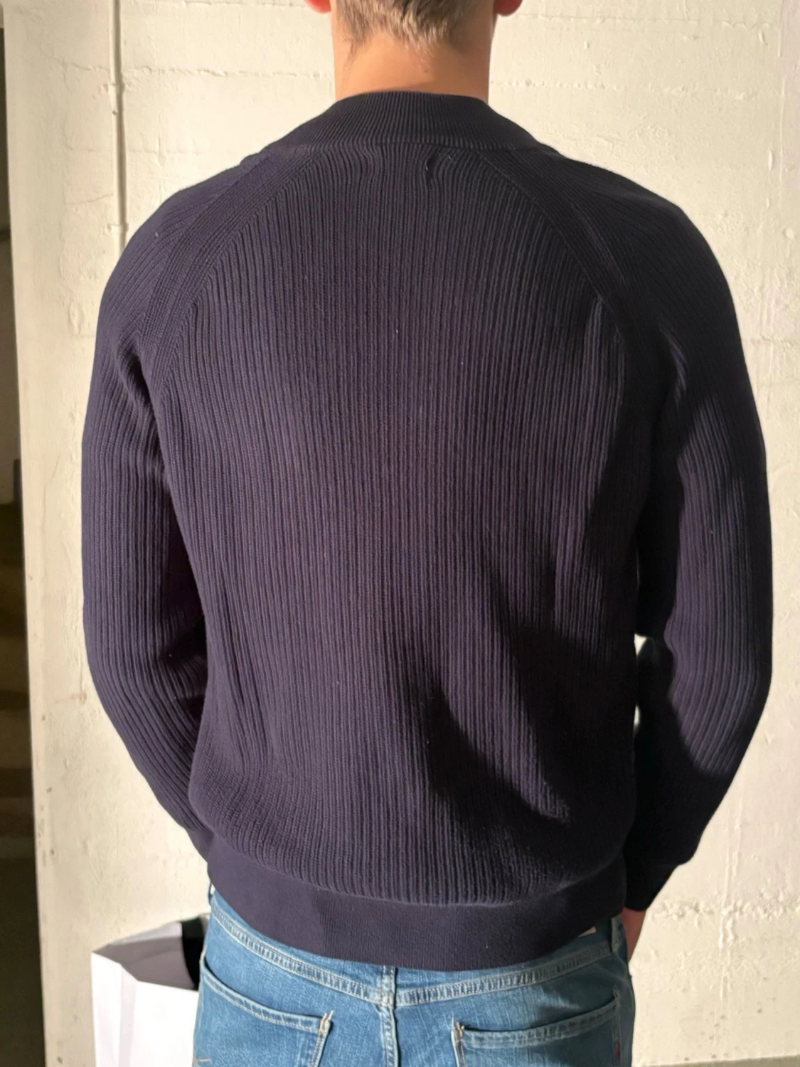 Mörkblå stickad tröja från Gant - 1