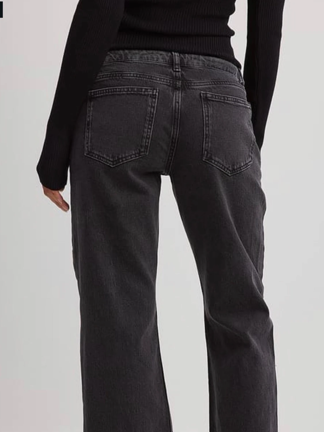 Svarta vida jeans med låg midja - 2