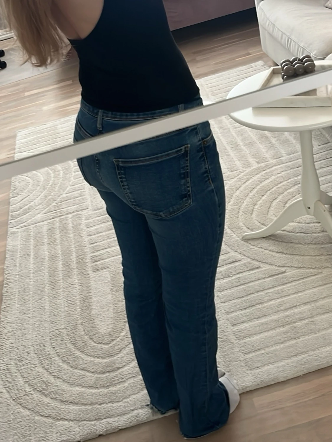 Blå bootcut jeans med låg midja - 2