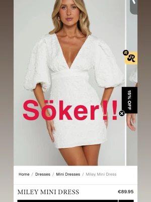 Klänning - SÖKER!! Miley Mini Dress. Från Showpo. Storlek 10/38. Hör gärna av dig till mig om du kan sälja den till mig!!💕