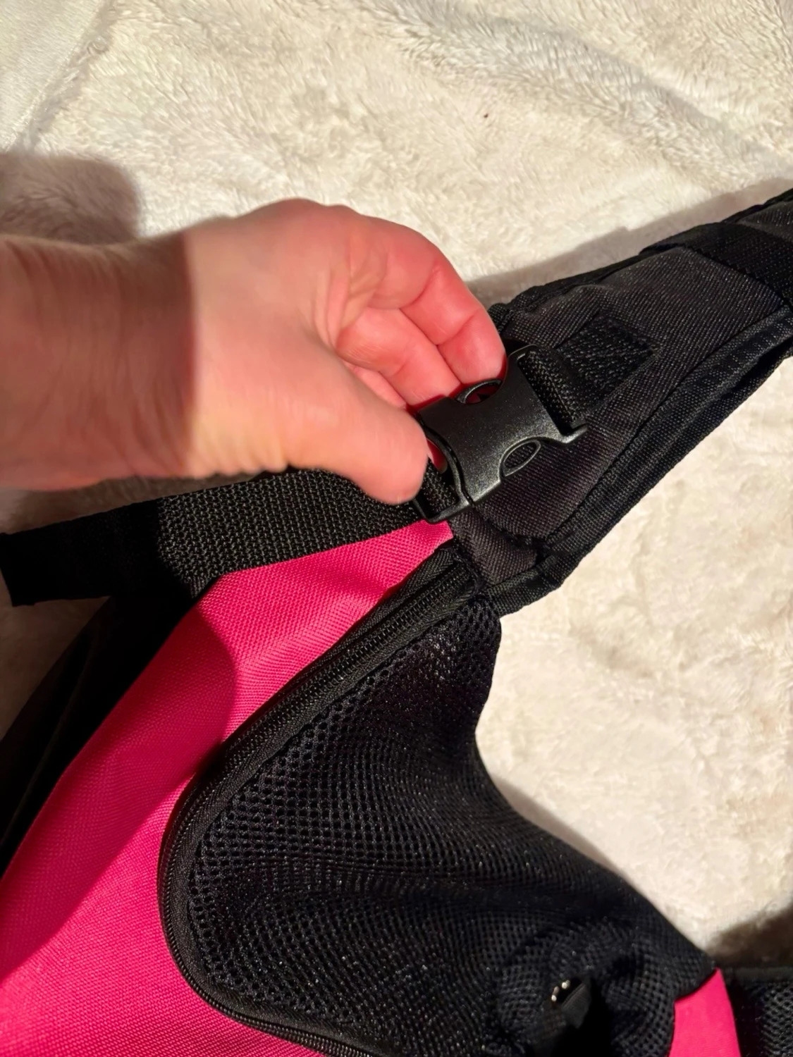 Svart och rosa axelväska för en liten hund eller en katt - 2