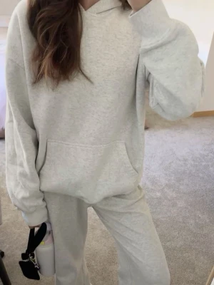 Ljusgrå  hoodie - Säljer en ljusgrå hoodie från gina 