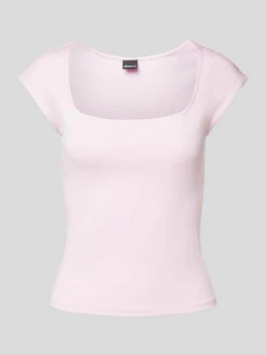 Ljusrosa topp med fyrkantig ringning - Söt ljusrosa topp från gina tricot