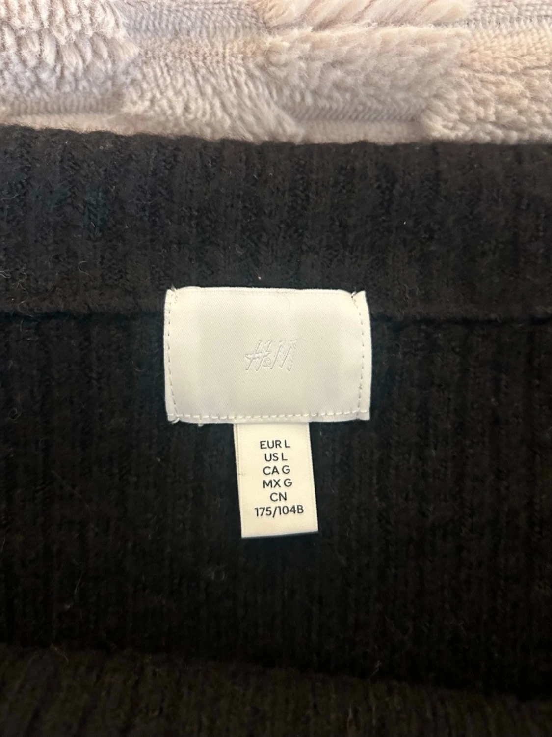 Svart off shoulder stickad tröja H&M - 1