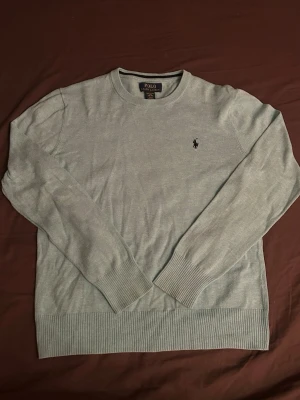 Ljusblå tröja från Polo Ralph Lauren - Snygg ljusblå tröja från Polo Ralph Lauren i mjuk pima bomull. Klassisk rund halsringning, ribbade muddar och diskret broderad logga på bröstet. Perfekt för dig som gillar stilrena och tidlösa plagg. Om ni har några frågor kontakta gärna mig