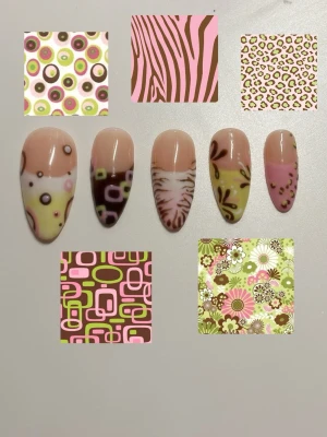 Söta Press-ons - Press-ons handmålad av mig själv! 10st naglar i storlek S/M och kommer med en liten gåva🪽