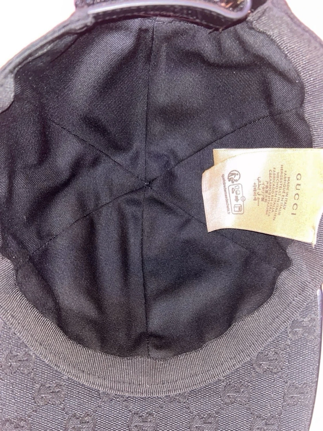 Svart Gucci keps med GG-mönster - 3