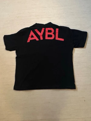Gym tshirt från AYBL - Svart t-shirt från AYBL med stor röd logga på ryggen och liten logga framtill. Klassisk passform med korta ärmar och rund hals. Perfekt för en avslappnad och sportig stil.
