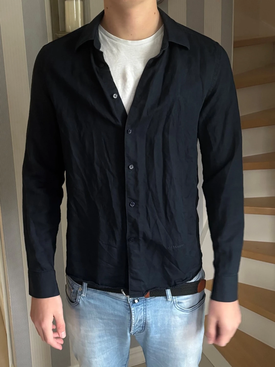 Mörkblå J.Lindberg skjorta - 1