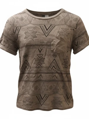 Ljusgrå t-shirt med mönster - Toppen skick, använd kanske nångång. Storlek S.