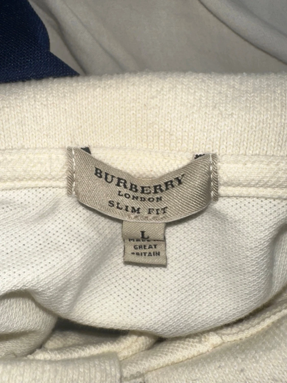 Vit kortärmad pikétröja från burberry - 2