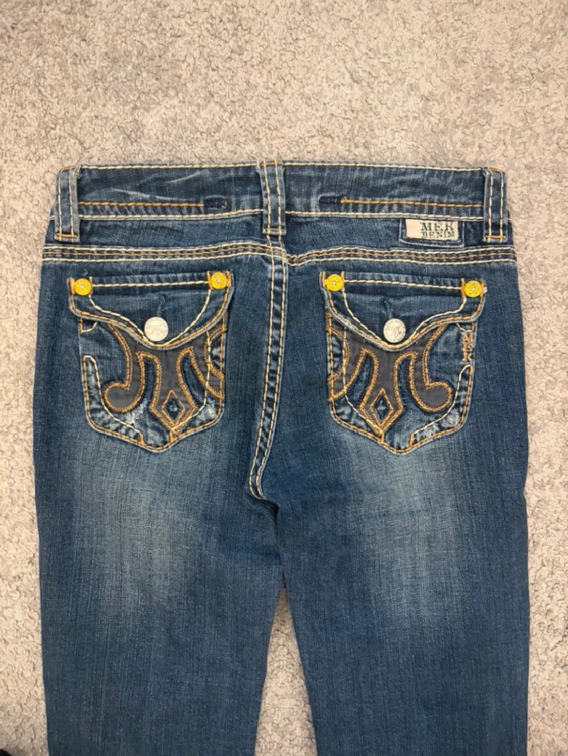 Blå bootcut jeans  - 2