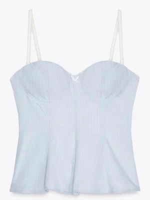 Blå randig topp från Zara! - Snygg figursydd topp!