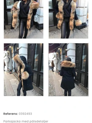 Svart parkas med stora pälskanter - Säljer billigt för 700. Nypris 4499. 
