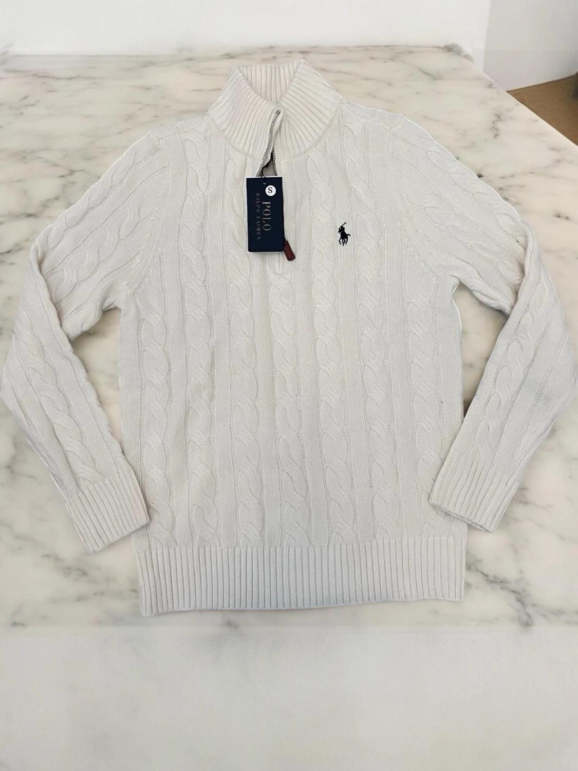 Vit quarter zip tröja Polo Ralph Lauren