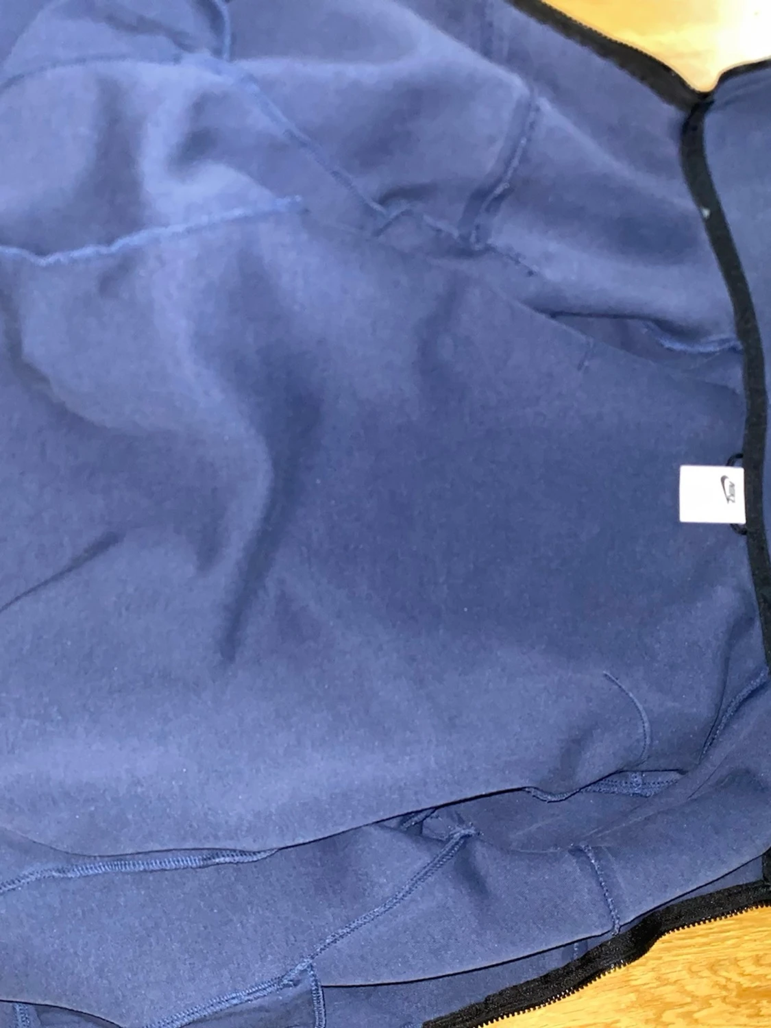 Mörkblå hoodie med dragkedja - 1