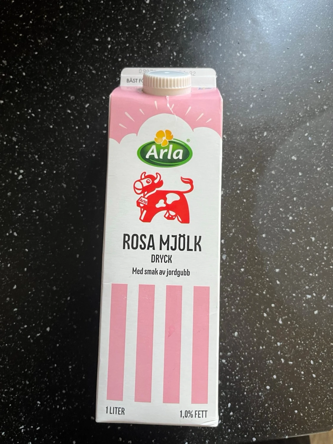 Tom rosa mjölk paket