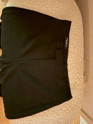 Svarta kostymbyxor från Stradivarius - Jättefina högmidjade kostym byxor från pull and bear  Aldrig använda då dom va för långa i benen Jag är 175cm  Storlek 42 på dom    Har två av dom samma kvalitet på båda