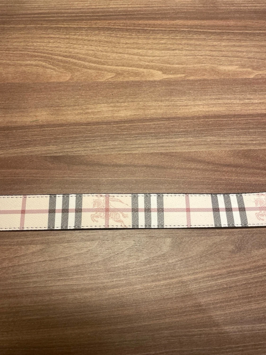 Randigt Burberry bälte med B-spänne - 4