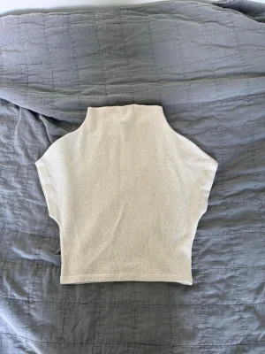 Beige stickad polokrage - Säljer en beige stickad polokrage i mjukt material. Perfekt att bära under jackor eller tröjor för extra värme. Enkel och stilren design utan ärmar och med hög krage.